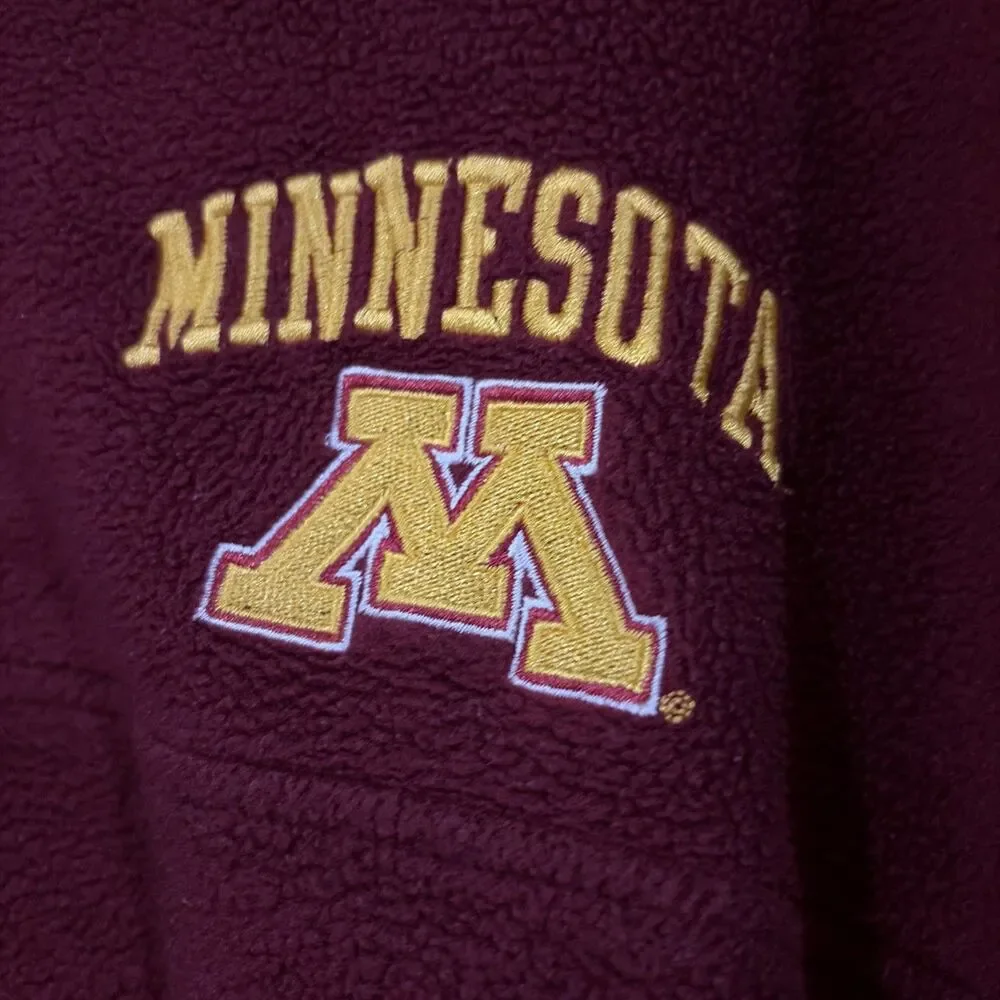 Minnesota Gophers UofM Sweatshirt 1/4 Zip Champion Zip Pocket Mens L Embroidered